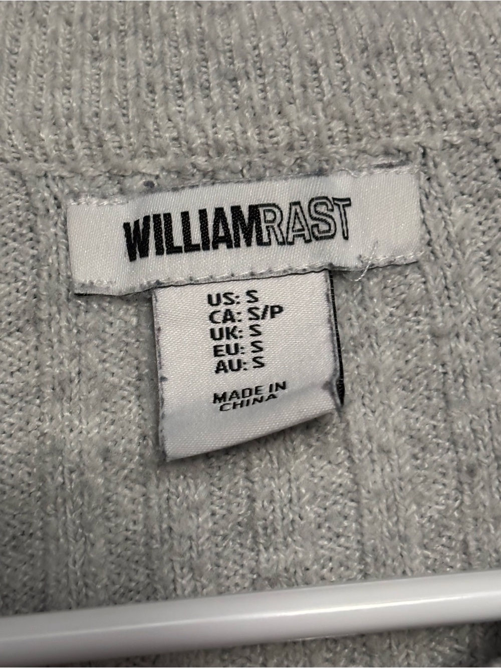 Light Gray Ribbed Zip-Front Collared Sweater - Picture 5 of 5